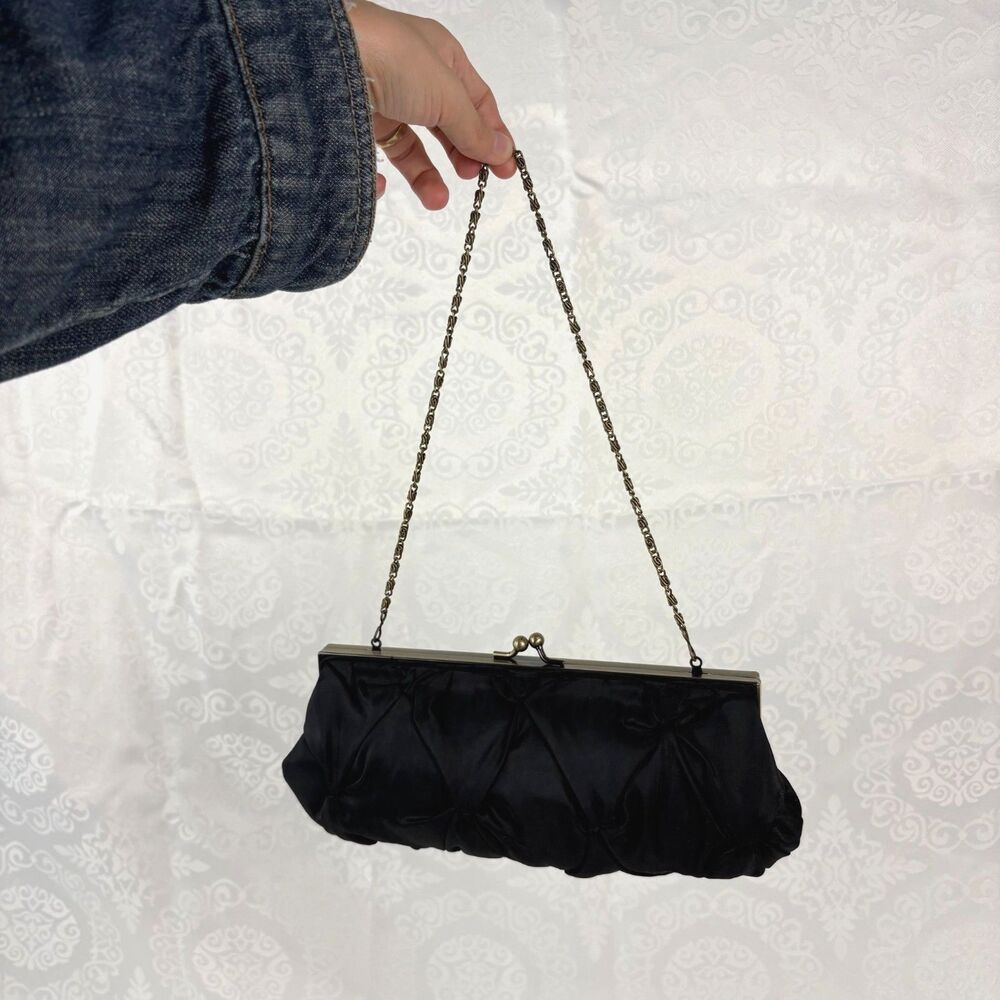 Vintage Bag Clutch Chain Quilted Classy Cocktail Event Wedding Guest Party - Picture 3 of 8